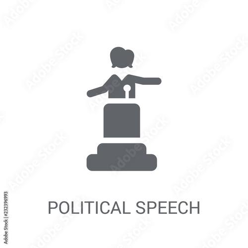 political Speech icon. Trendy political Speech logo concept on white background from Political collection