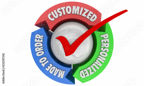 Customize Personalize Check Mark Special Order Product 3d Illustration