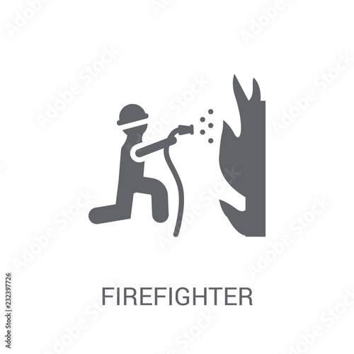 Firefighter icon. Trendy Firefighter logo concept on white background from Professions collection