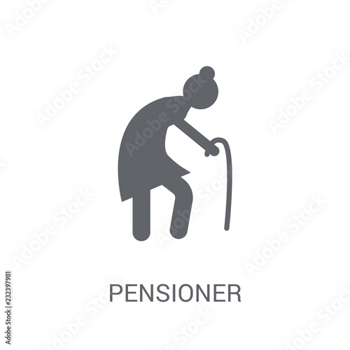 Pensioner icon. Trendy Pensioner logo concept on white background from Professions collection