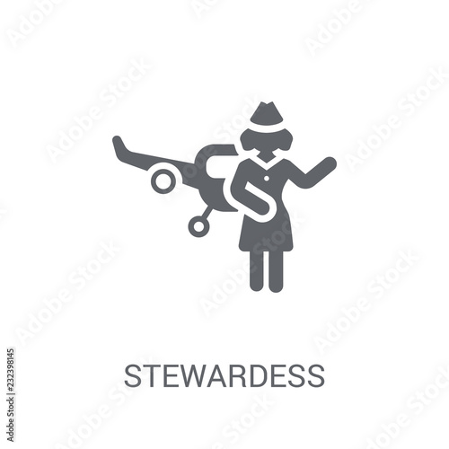 stewardess icon. Trendy stewardess logo concept on white background from Professions collection