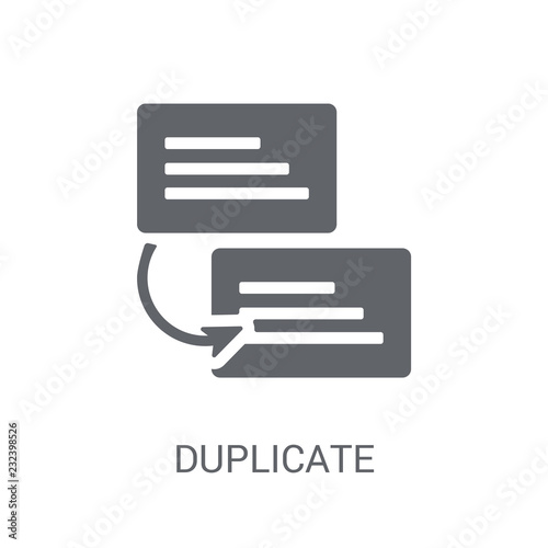 Duplicate icon. Trendy Duplicate logo concept on white background from Programming collection