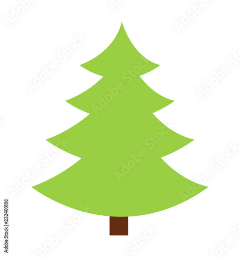 Christmas tree icon vector silhouette icon flat isolated on white background