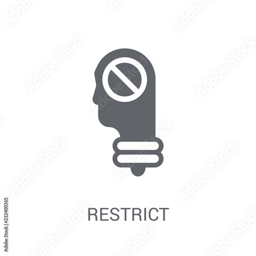 Restrict icon. Trendy Restrict logo concept on white background from Startup Strategy and Success collection