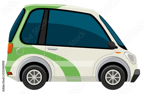 An electric car on the white background