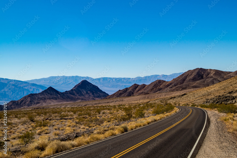 Daylight Pass Road leading towards Corkscrew Peak in Death Valley National Park
