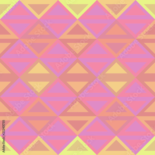 Girly geometric abstract seamless pattern multicolor background with pinky colors. Vector illustration for fashion wrapping and textile print.