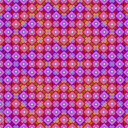Girly geometric abstract seamless pattern multicolor background with pinky colors. Vector illustration for fashion wrapping and textile print.