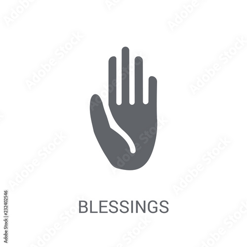 blessings icon. Trendy blessings logo concept on white background from United States of America collection