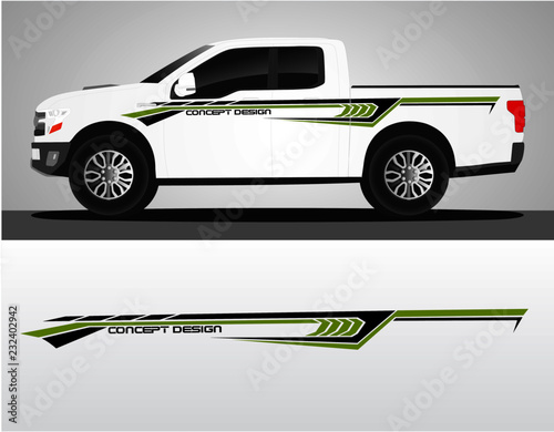 Vinyls sticker Decals for Car truck mini bus modify Motorcycle. Racing Vehicle Graphics kit isolated vector design race Elegant stripes modern red technology background for wrap