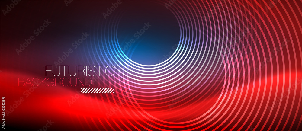 Neon glowing circles background Neon glowing circles background