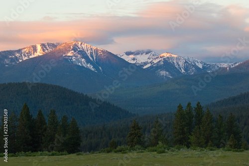 The little alps in oregon light up in the evening sun