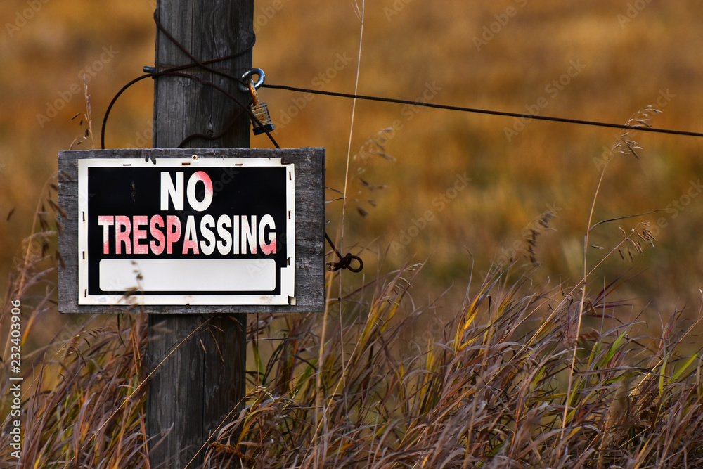 Fototapeta premium No Trespassing Sign