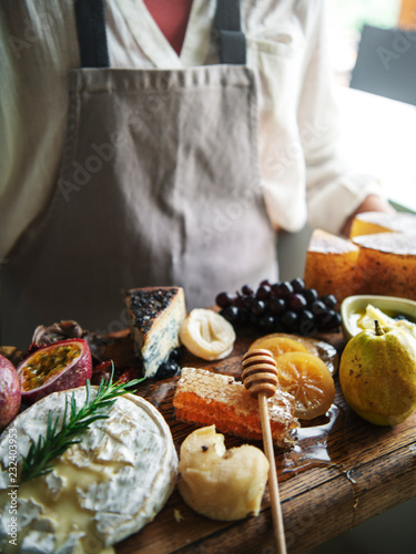 Slika na platnu Cheese board food photography recipe idea