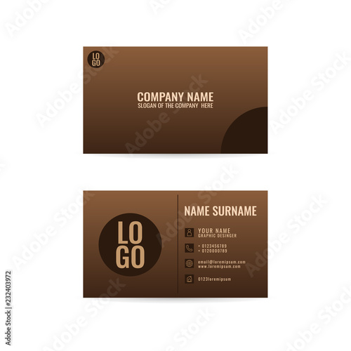 Business Card brown. vector. on white background