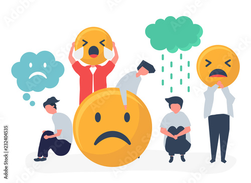 People with depression and unhappiness