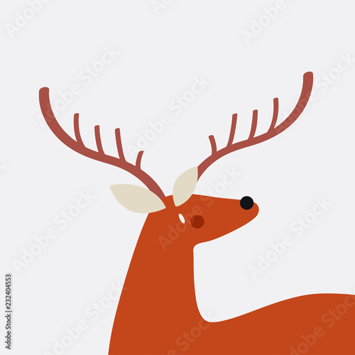 Cute deer with antlers vector design