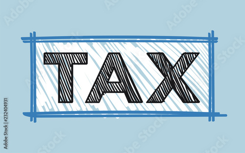 The word tax typography illustration