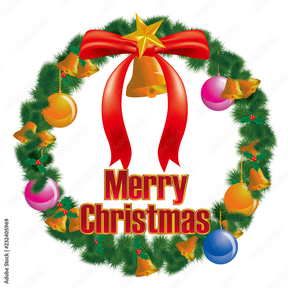 クリスマスのリースのイラスト オーナメント Christmas Lease Illustration Stock Vector Adobe Stock