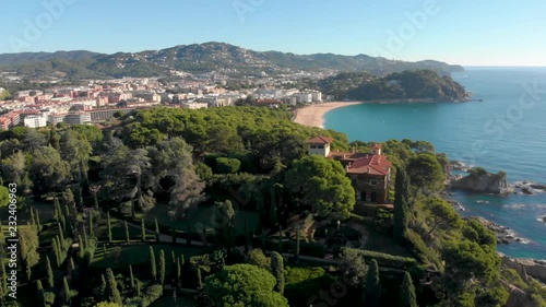 Aerial shots, beach, europe, turquoise water rock, sand, vegetation, transparent water photo