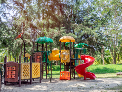 Colorful playground in public park