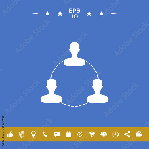 Human connection symbol, icon