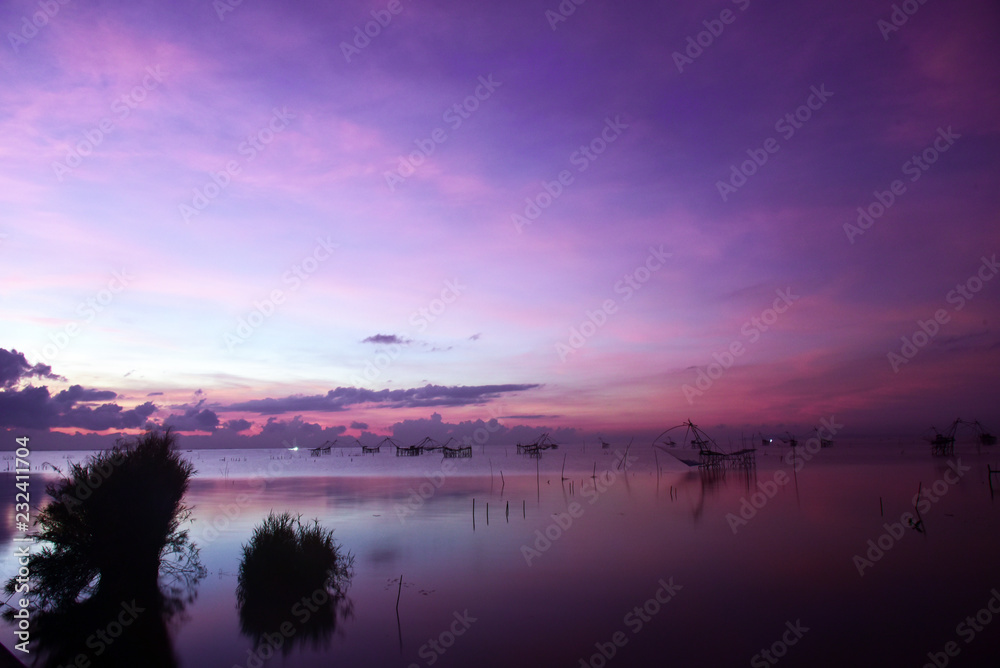 sea with reflection at sunrise, Natural background