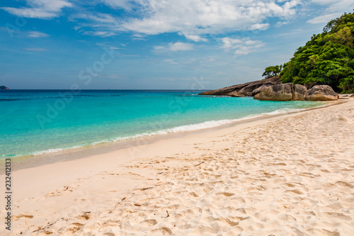 A beautiful empty sandy beach and tropical ocean  Similan Islands 