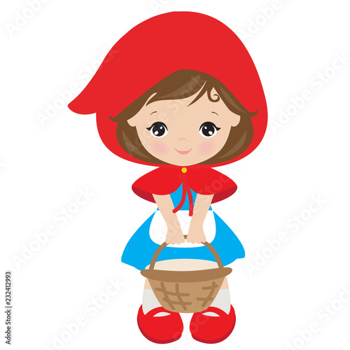 Red riding hood vector cartoon illustration
