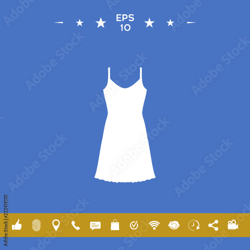 Sundress, Evening dress, combination or nightie, the silhouette. Menu item in the web design