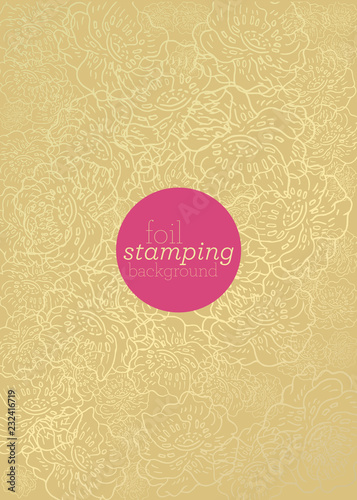 gold foil floral design. classic decorative vector background.