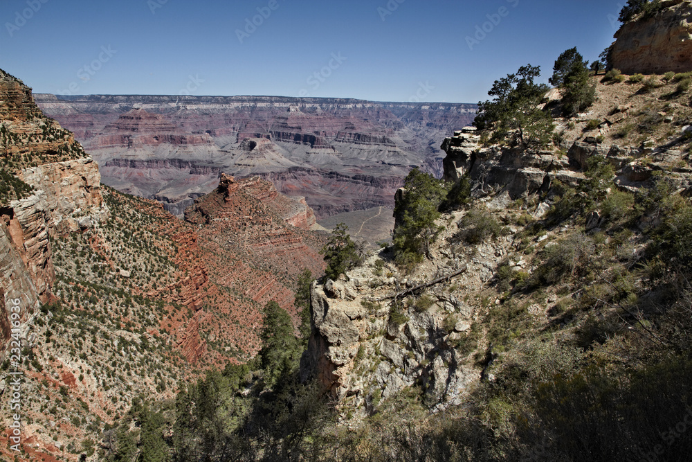 Grand Canyon sunny day with blue sky