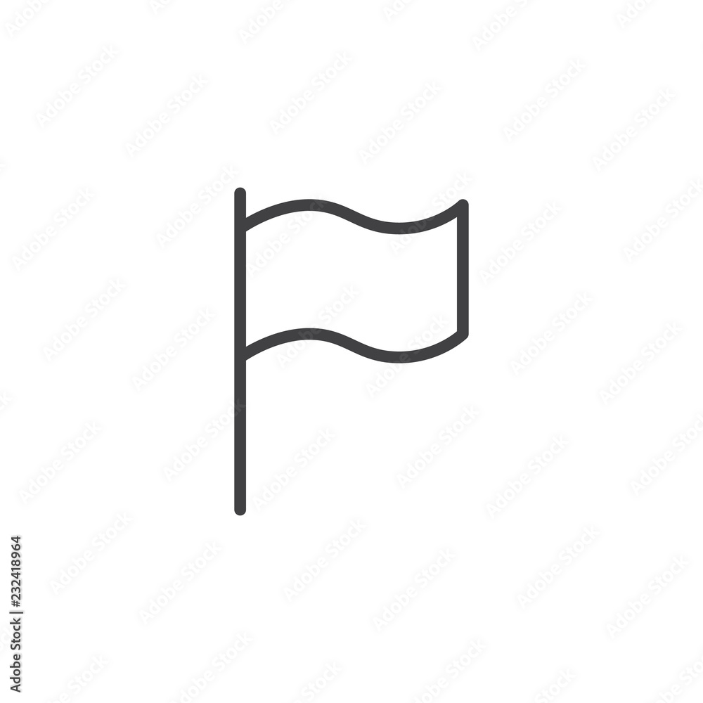 Waving flag outline icon. linear style sign for mobile concept and web design. Bookmark simple line vector icon. Symbol, logo illustration. Pixel perfect vector graphics Waving flag outline icon. linear style sign for mobile concept and web design. Bookmark simple line vector icon. Symbol, logo illustration. Pixel perfect vector graphics