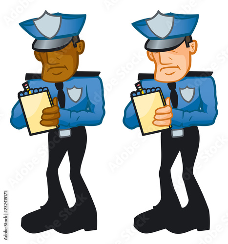 Two Police Officers Writing Tickets