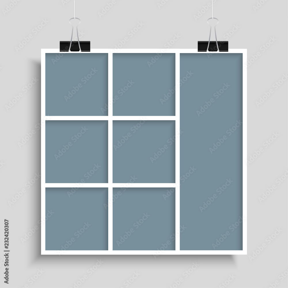 Templates Collage Seven Parts Frames for Photo. Templates Collage Seven Parts Frames for Photo.