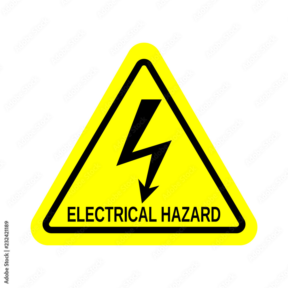 Electrical hazard vector sign