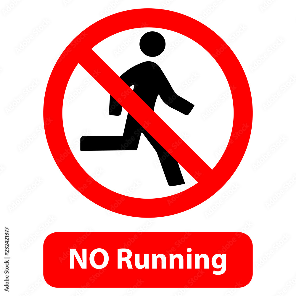 No Running Sign Stock Vector Adobe Stock