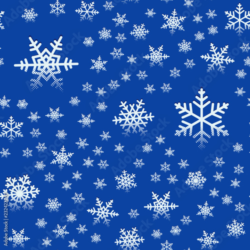 Seamless snowflakes retro pattern for winter Christmas holidays