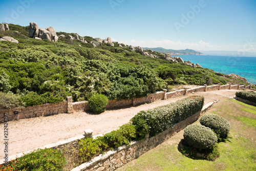 Sardinia. Capo Testa. Italy. Road to Sea. Stones on the Hill.