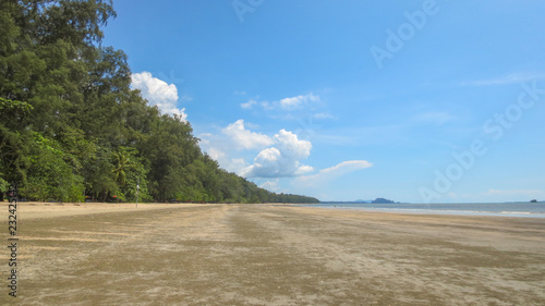 Fototapeta Naklejka Na Ścianę i Meble -  beautiful sea and sand summer landscape scene at Pak Meng Beach Trang province,Thailand