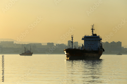 vessel in the sea on a sunny day