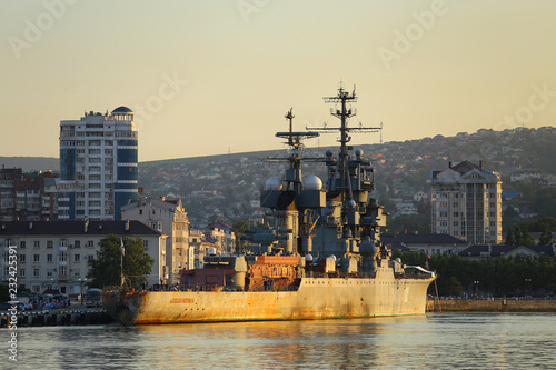 Vessel in the sea on a sunny day