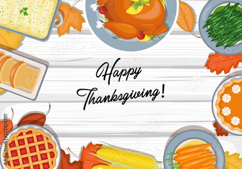 Thanksgiving dinner on the table