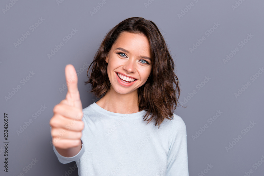 Fun joy funny funky rejoice concept. Pretty attractive lady with