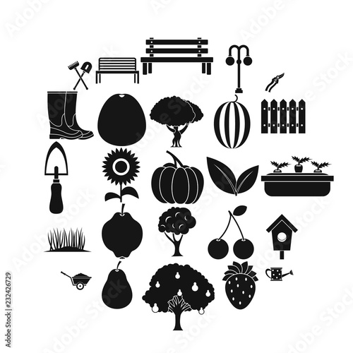 Herb icons set. Simple set of 25 herb vector icons for web isolated on white background