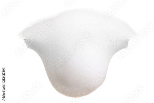 White foam bubbles texture isolated on white