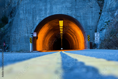 Underground Street Tunnel - Empty no Traffic, California USA photo