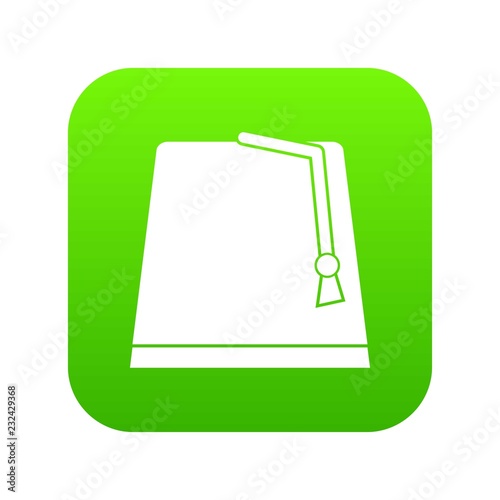 Turkish fez icon digital green for any design isolated on white vector illustration