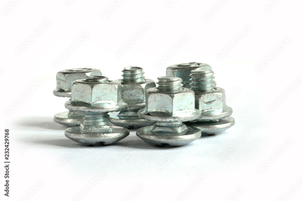Bolts on white