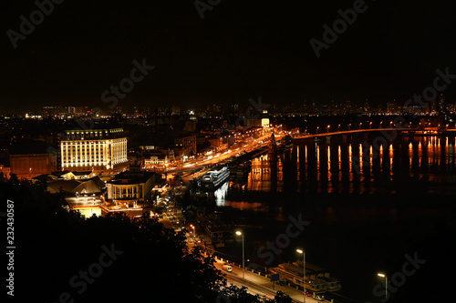 View of beautiful illuminated city at night